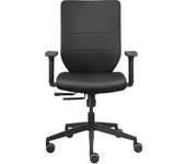 Dauphin Silla giratoria de oficina TO-SYNC, con brazos y ruedas universales, respaldo tapizado, negro