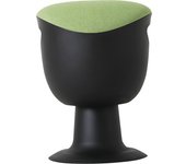 kaiserkraft Taburete móvil multidireccional, de altura regulable entre 465 y 585 mm, asiento acolchado, tapizado verde