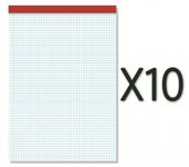 Sam Bloc de Notas Papel Cuadriculado 10 Unidades
