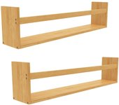 Pack 2 Estantes de Pared en Bambú Canoply 14x50x10cm Thinia Home