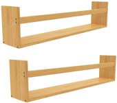 Pack 2 Estantes de Pared en Bambú Canoply 15x70x12cm Thinia Home