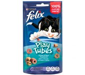 4 bolsitas x 50 g Felix Play Tubes Pescado y Gambas Bocaditos para gatos ¡Pack ahorro!
