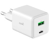 Cool Cargador Red Universal Ultra Fast Dual PD USB-C + USB 45W GaN Blanco