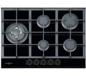 Vitrokitchen CG73NN Placa de Gas Natural de Cristal 5 Zonas 70cm Negra