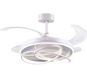 Bel Air Atlas Ventilador de Techo con Luz y Mando 80W 108cm 4 Aspas Retráctiles Blanco