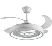 Bel Air Dafne Ventilador de Techo con Luz y Mando 72W 108cm 4 Aspas Retráctiles Blanco