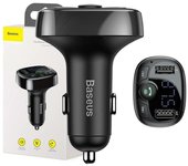 Baseus Transmisor FM Bluetoth/MP3 y Cargador de Coche 2x USB 3.4A Negro