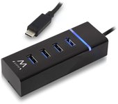 Hub USB Ewent EW1137 Tipo-C 4 Puertos USB 3.1 Gen1 SuperSpeed Plug & Play