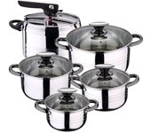 San Ignacio Dina Bateria de Cocina 4 Ollas 16/18/20/24cm + Olla a Presión 5L