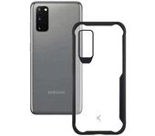 Ksix Flex Armor Funda TPU Transparente Borde Negro para Samsung Galaxy S20