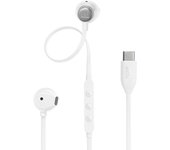 Auriculares JBL con cable USB-C Pure Bass, Hi-Res Audio, micrófono, blanco