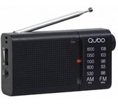 Qubo RS-2 Radio Portátil AM/FM Negra Auriculares Incluidos Pilas