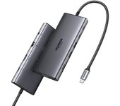 Hub Ugreen 11-en-1 USB-C 3xUSB-C 2xUSB-A HDMI VGA RJ45 SD TF 3.5mm Grey