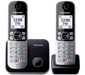 Panasonic KX-TG6852SPB Duo Teléfonos Inalámbricos Negros