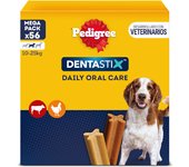 56 barritas Pedigree Dentastix Snacks Dentales para perros medianos