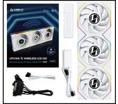 Lian Li UNI Fan TL - Ventilador inalámbrico para PC LCD (120 mm, RGB, 3 unidades, PWM, 26 ledes ARGB, hasta 1900 rpm, alto flujo de aire, baja vibración, silencioso)