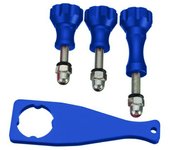 Ksix BXGO25 - Llave Multi función de Aluminio (para Go Pro y camaras Deportivas, con 3 Tornillos) Color Azul