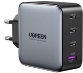 UGREEN Nexode S Cargador Rápido 100W GAN 3 Puertos USB-C + 1 Puerto USB-A PD3.0/QC Gris