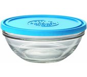 DURALEX LYS 9066AM06 ensaladera Redonda (con Tapa Cristal Transparente/Azul, 17,2 cm)