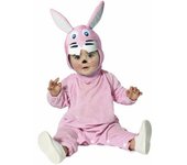 Atosa | Disfraz de Conejo Rosa para Bebé | Conjunto Completo Unisex con Orejas, Gorro y Mono | Cómodo y Lavable a Máquina | Drisfraces Infantiles Ideales para Carnaval y Halloween | Talla 12-24 meses