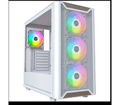 MONTECH XR Wood, frontal de nogal negro auténtico, carcasa ATX para juegos de PC de torre media, panel lateral de vidrio, 4 ventiladores GF120 ARGB PWM de 120 mm preinstalados, color blanco