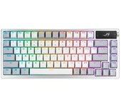 ASUS ROG Azoth - Teclado mecanico Gaming 75%, Cubierta metálica, Teclas ABS, Switch ROG NX Snow lubricados, IR, BT y USB-C, Pantalla OLED, Tres Alturas, Compatible con Mac, QWERTY Español - Blanco