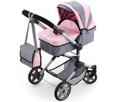 Bayer Design- Bayer Nenuco Cochecito de muñeca, Combi Neo Pro, Color Gris, Rosa, 84 x 43 x 72 cm (18508AA)