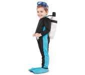 My Other Me - Disfraz de buzo para bebé con aletas traje y bombona para la espalda. De 7 a 12 meses