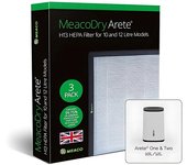 Filtro HEPA MeacoDry Arete H13, compatible con deshumidificadores de 10L y 12L, pack de 3 filtros, elimina polvo, alérgenos y partículas finas para aire más limpio.