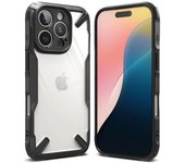 Ringke Fusion-X [Recortes precisos para Lentes de cámara] Compatible con iPhone 16 Pro, Parachoques Aumentado, Parte Trasera Dura Transparente, Resistente a Prueba de Golpes, Funda Protectora (Negro,