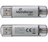 MediaRange MR938 unidad flash USB 128 GB USB Type-A / USB Type-C 3.2 Gen 1 (3.1 Gen 1) Plata