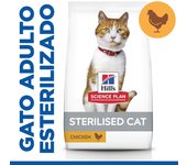 15 Kg Pienso Hills Science Plan para gato adulto esterilizados de pollo