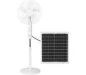 Ledme Ventilador de Pie Solar con Luz y Mando 30W Blanco