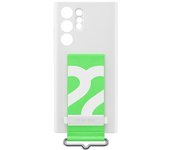 Samsung Silicone Cover con Correa para Galaxy S22 Ultra Blanca
