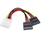 PcCom Essential Cable Alimentación 4 Pines Macho 2x Sata 15 cm