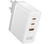 Vention FEGW0-EU Cargador GaN de Pared 2xUSB-C 1xUSB 100W Blanco