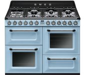 Smeg Victoria TR4110AZ Cocina de Gas 7 Zonas + 2 Hornos Azul