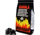 Briquetas carbón vegetal 3 bolsas de 3kg barbacoa parrilla