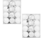 Bolas para árbol de Navidad Set de 48 Blanco