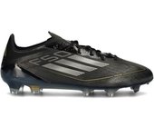 Adidas - Bota de fútbol F50 Elite FG, Unisex, Core Black-Iron Met-Gold Met, 11 UK