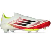 Adidas - Bota de fútbol F50+ FG, Unisex, White-Core Black-Solar Yellow, 10 UK