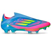 Adidas - Bota de fútbol F50+ FG, Unisex, Blue Fusion-Lucid Lemon-Lucid Pink, 8,5 UK