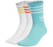 Adidas - Calcetines clásicos Mid Cut (3 Pares), Unisex, White-Easy Mint-White, M [38 - 42]