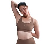Nike - Sujetador Swoosh Light Support Mujer, Mujer, Brown-White, XS