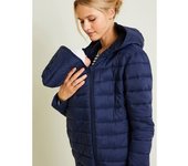 VERTBAUDET Chaqueta acolchada evolutiva ligero de embarazo y lactancia azul oscuro liso