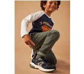 VERTBAUDET Zapatillas deportivas con cordones elásticos y suela gruesa lote azul