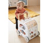 VERTBAUDET Carrito andador y cubo de actividades con frenos de madera FSC® multicolor