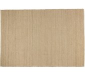 MACABANE Alfombra rectangular de yute y algodón beige de 200x290 cm