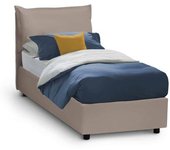 Talamo Italia Cama individual en ecopiel gris tórtola 90x190 cm
