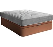 BEZEN Pack canapé polipiel marrón + colchón visco  - 135x200
